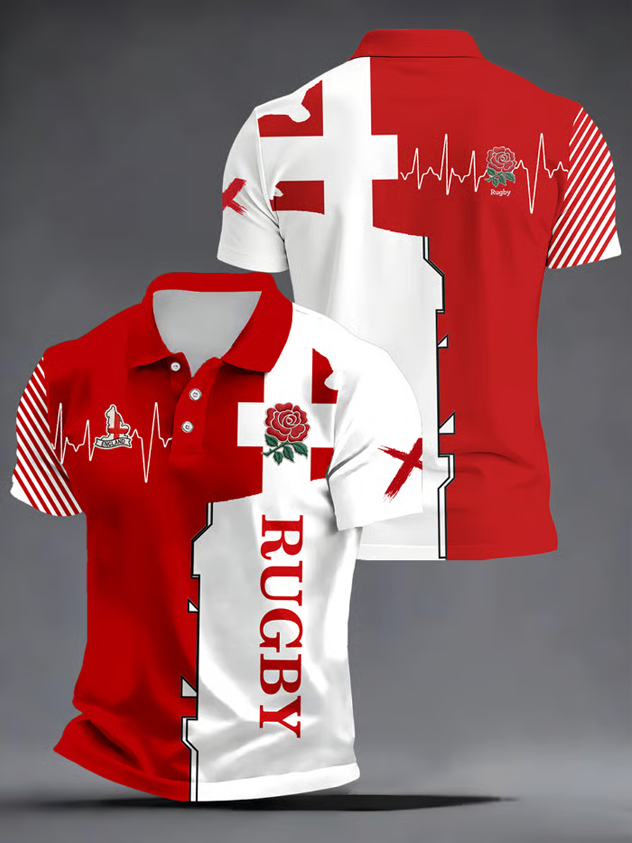 Polo imprimé England Rugby Lover pour homme
