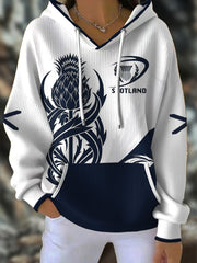 Sweat à capuche imprimé pour femme Scotland Rugby Lover