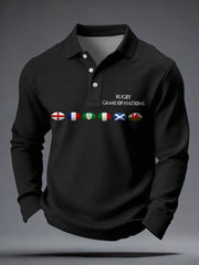 Hauts décontractés imprimés Nations of Rugby Lover pour hommes