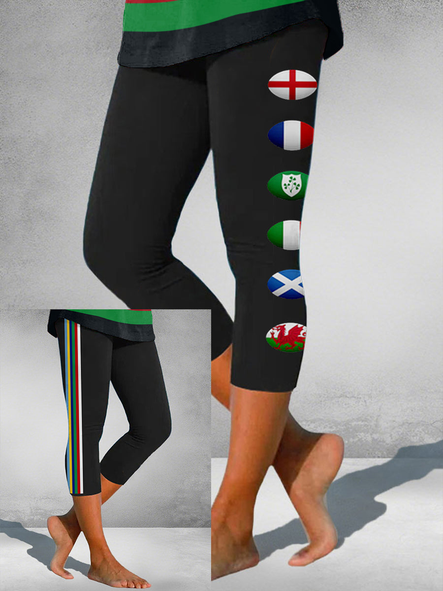 Bas de sept minutes imprimés pour femmes Nations of Rugby Lover