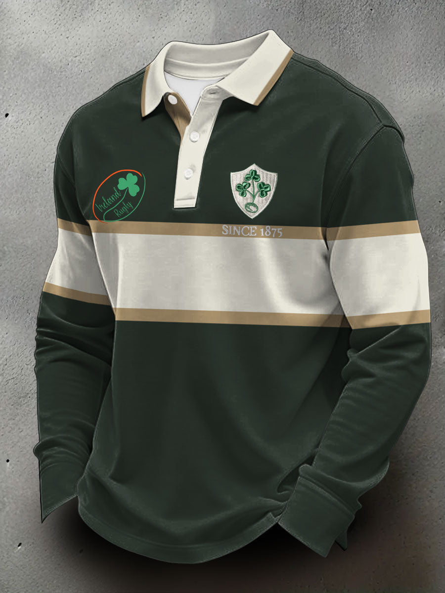 Hommes Irlande Rugby Lover Imprimé Casual Tops