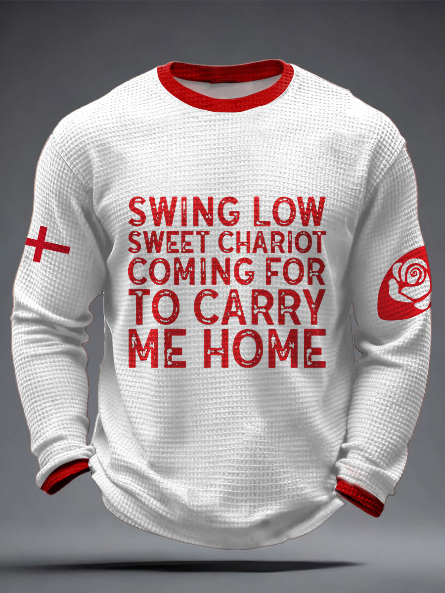 Hommes Angleterre Rugby Lover Imprimé Waffle Tops