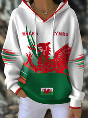 Femme Pays de Galles Welsh Rugby Lover Imprimé Hoodie