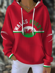Femme Pays de Galles Welsh Rugby Lover Imprimé Hoodie