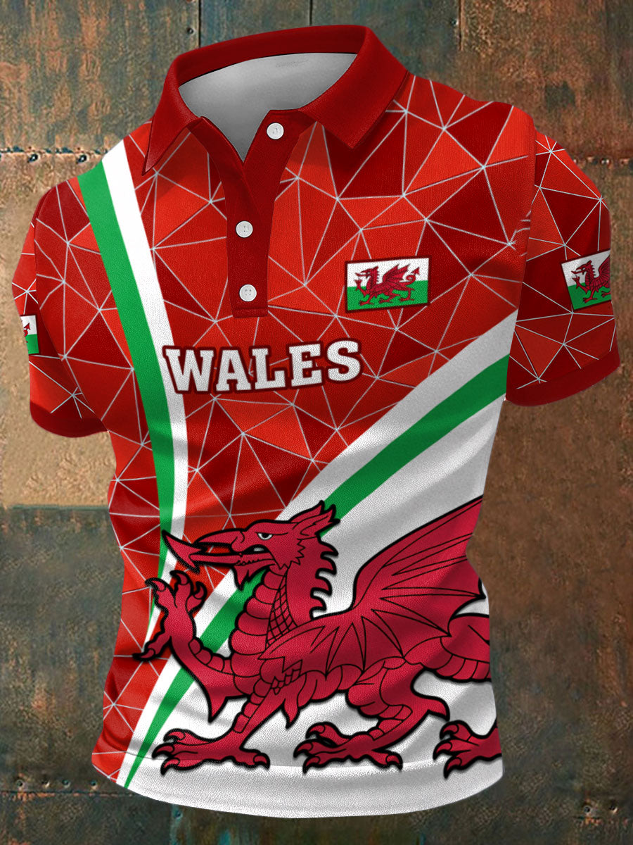 Hommes Pays de Galles Rugby Lover CYMRU Imprimer Casual Tops