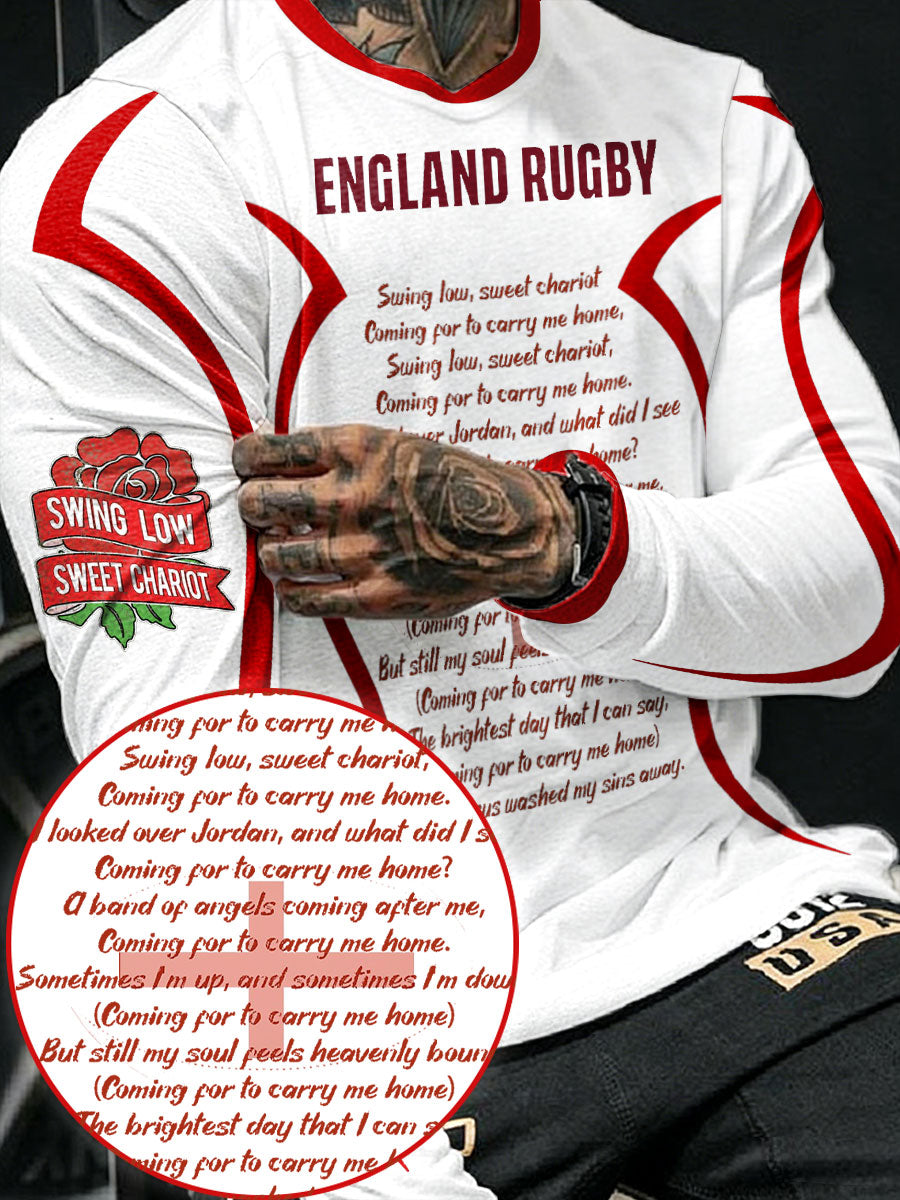 Tops imprimés pour hommes England Rugby Lover