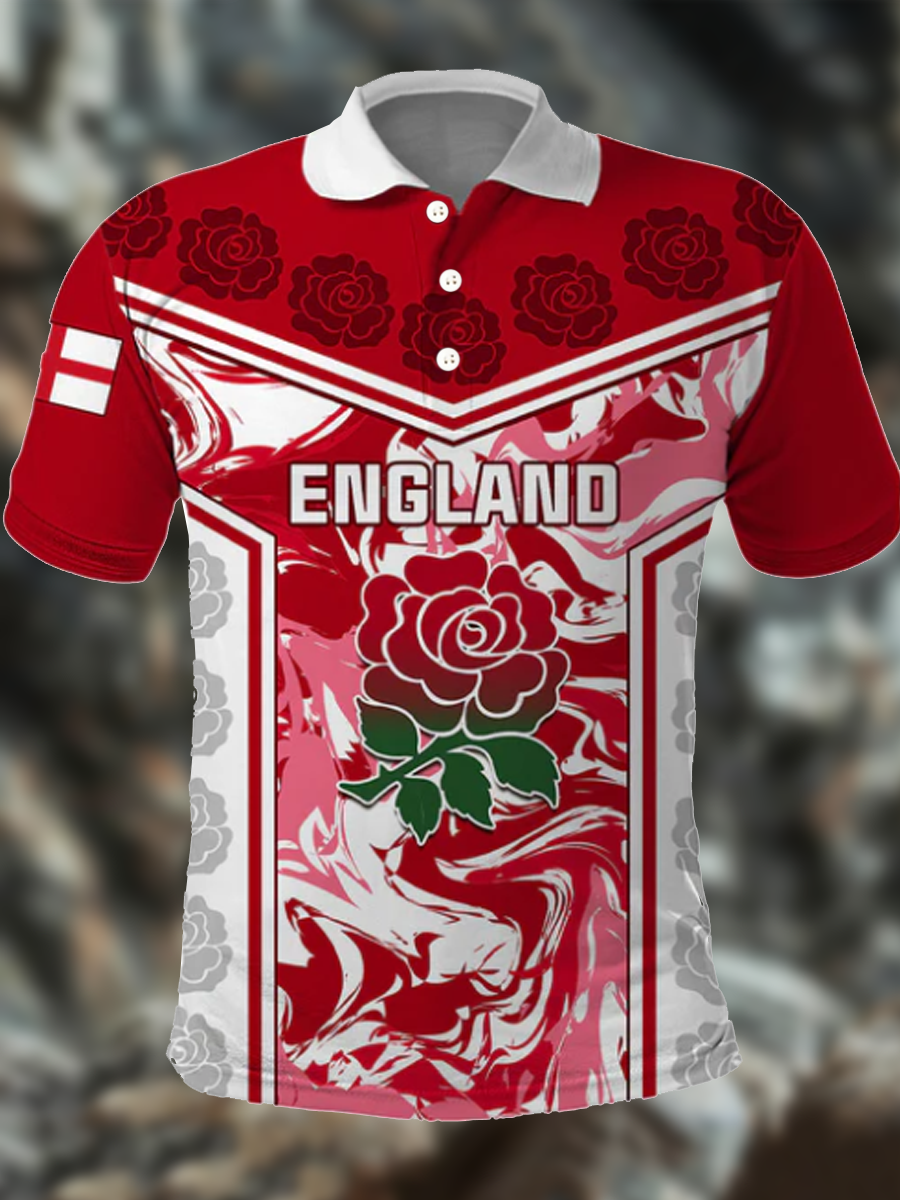 Polo imprimé England Rugby Lover pour homme