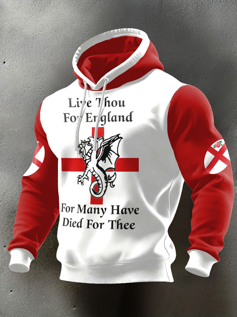 Sweat à capuche imprimé England Rugby Lover pour homme