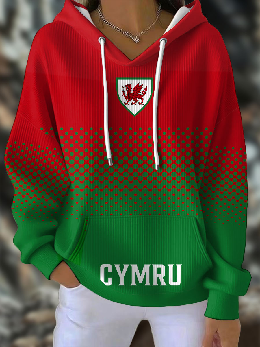 Femme Pays de Galles Welsh Rugby Lover Imprimé Hoodie