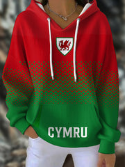 Femme Pays de Galles Welsh Rugby Lover Imprimé Hoodie