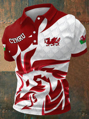 Pays de Galles pour hommes Welsh Rugby Lover Imprimé Casual Tops