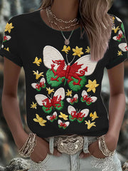Tee-shirt Femme Wales Welsh Rugby Art Imprimé