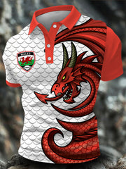 Pays de Galles pour hommes Welsh Rugby Lover Imprimé Casual Tops