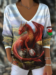 T-shirt imprimé Wales Welsh Rugby Lover pour femme