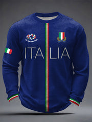 T-shirt à manches longues Italia Rugby Waffle Homme