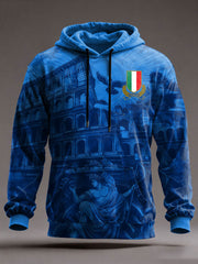 Hommes Italie Rugby Surdimensionné Goutte Épaule Hoodie avec Poches