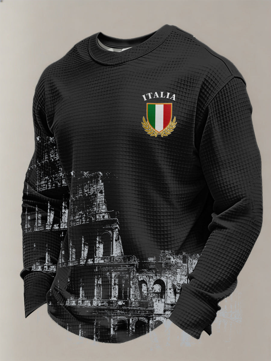T-shirt à manches longues Italia Rugby Waffle Homme