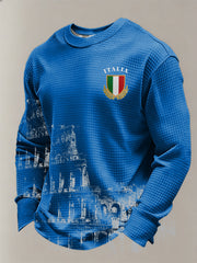 T-shirt à manches longues Italia Rugby Waffle Homme