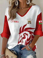 Femmes Pays de Galles Welsh Lover Imprimé Waffle Tops