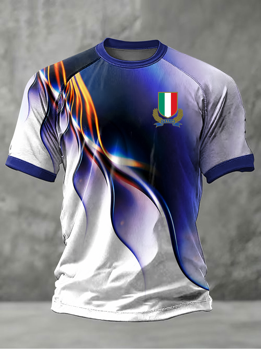T-shirt Italy Rugby à manches courtes pour homme