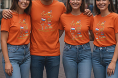 T-shirt Koningsdag Print Casual Homme
