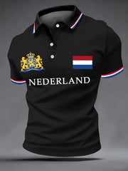 Haut Décontracté Nederland Print Koningsdag Homme