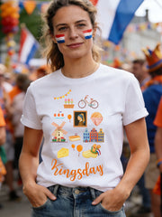 T-shirt à imprimé Koningsdag pour femmes