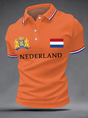 Haut Décontracté Nederland Print Koningsdag Homme