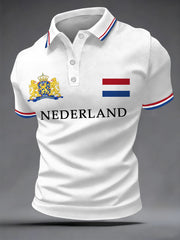 Haut Décontracté Nederland Print Koningsdag Homme