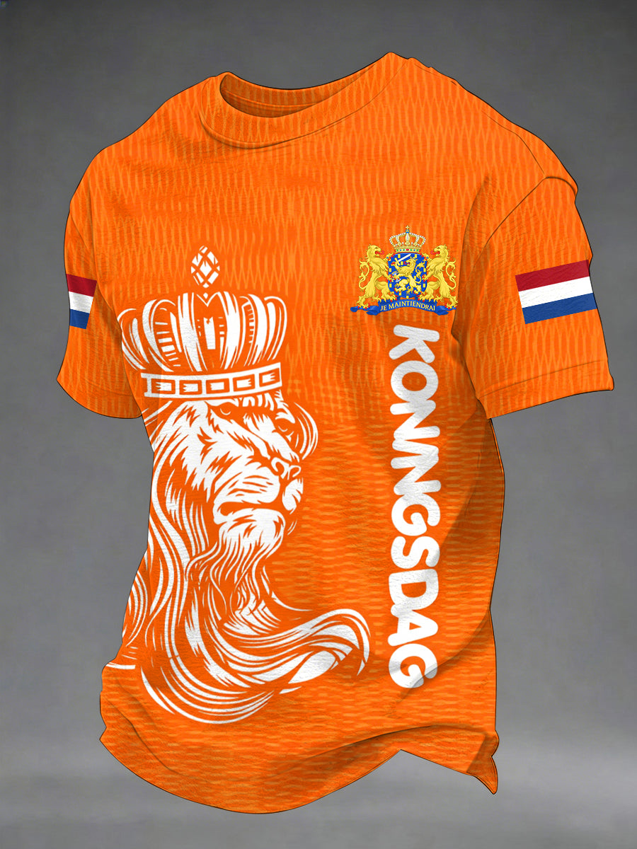 T-shirt Koningsdag Print Casual Homme