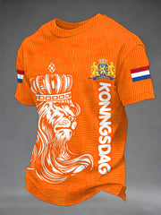 T-shirt Koningsdag Print Casual Homme