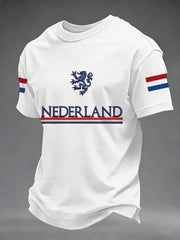 Tee-shirt décontracté Nederland Flag Print Koningsdag pour homme