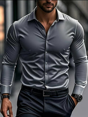 Chemise en satin imprimé géométrique Business Style pour hommes
