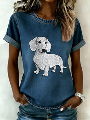 T-shirt pour femmes avec imprimé de chien