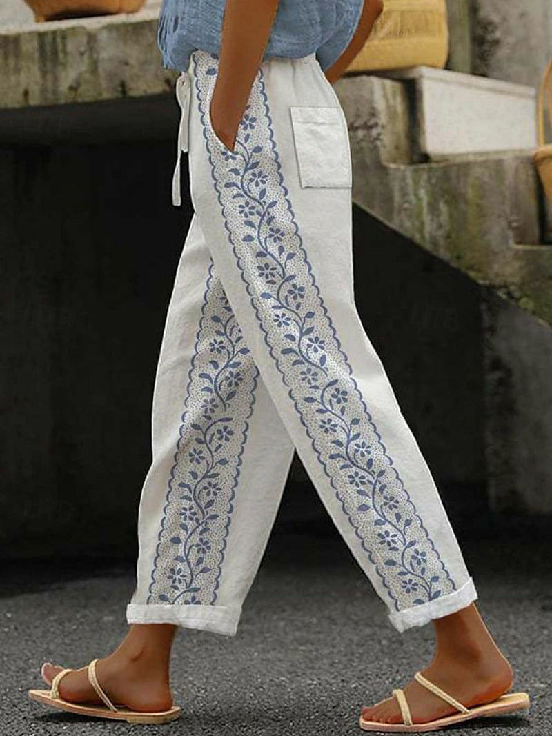 Pantalon droit décontracté à bouton quotidien pour femmes