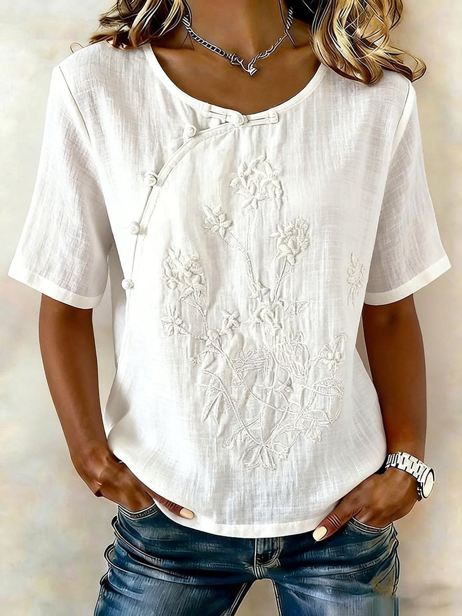 T-shirt à imprimé floral pour femmes