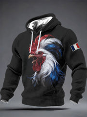 Sweat à capuche en coton à carreaux France Rugby pour homme