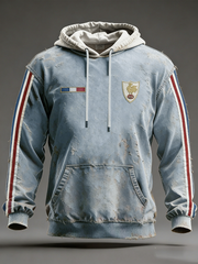 Sweat à capuche oversize à épaules dénudées avec poches France Rugby Homme