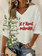 T-shirt Femme Je T'aime Maman Waffle