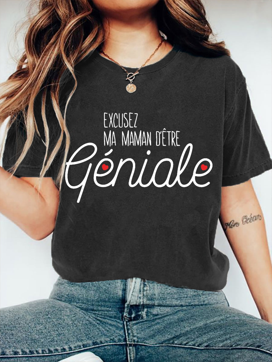 T-shirt manches courtes pour femmes «Excusez Ma Manman»