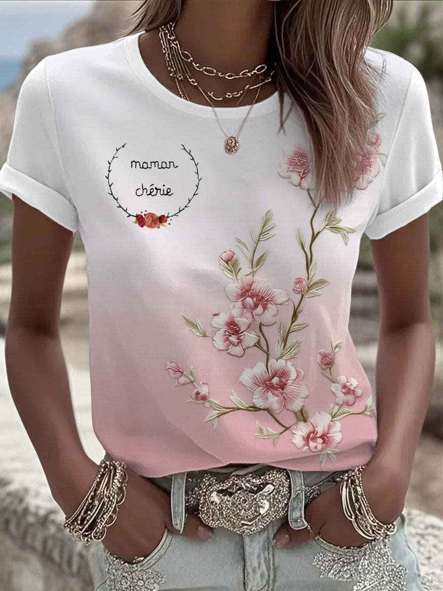 T-shirt à manches courtes Maman Chérie Femme