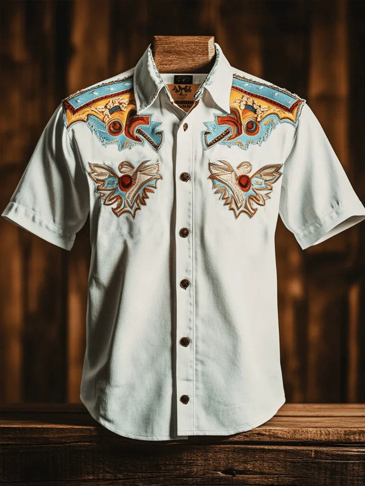 Chemise à manches courtes Western Yoke Homme