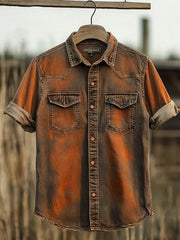 Chemise occidentale à manches courtes pour hommes