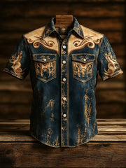 Chemise à manches courtes Western Yoke Homme