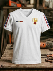T-shirt à col en V France Rugby pour homme