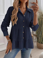 Chemise élégante décontractée pour femme, couleur unie