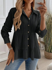 Chemise élégante décontractée pour femme, couleur unie