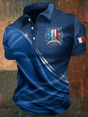 Chemise imprimée pour hommes, Jour de la Victoire européenne en France