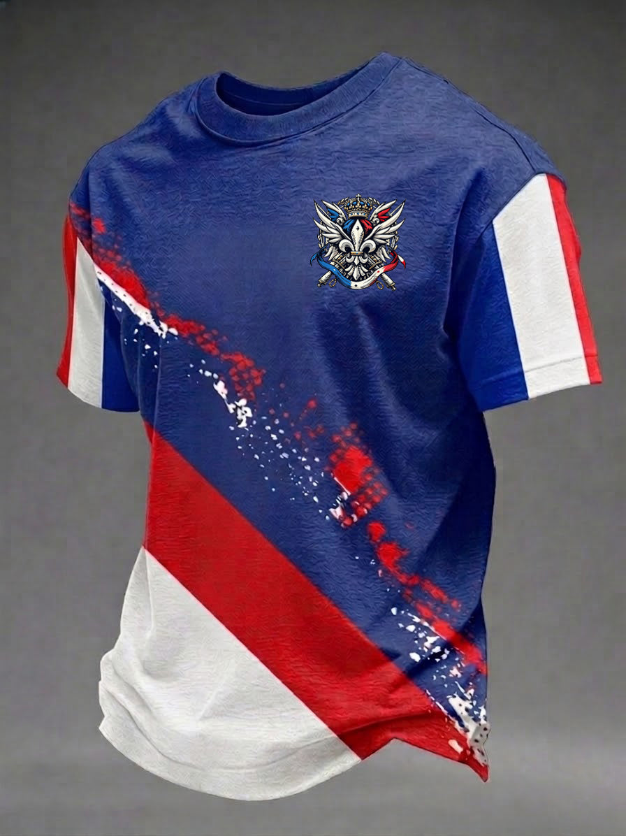 T-shirt imprimé pour hommes, Jour de la Victoire européenne en France