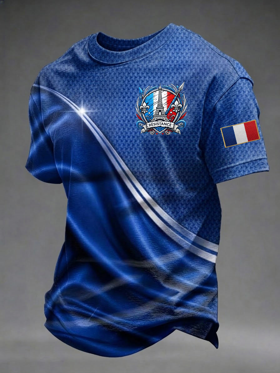 T-shirt imprimé pour hommes, Jour de la Victoire européenne en France